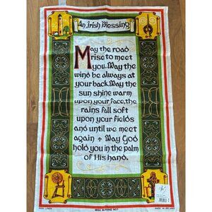 Irish Linen Wall Hanging/Tea Towel With An Irish Blessing No. 1 NWT